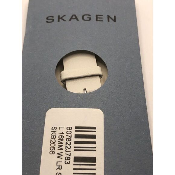Skagen Watch Band Replacement 2 Piece Leather SKB2056 In Packaging White PY31 - Picture 2 of 4